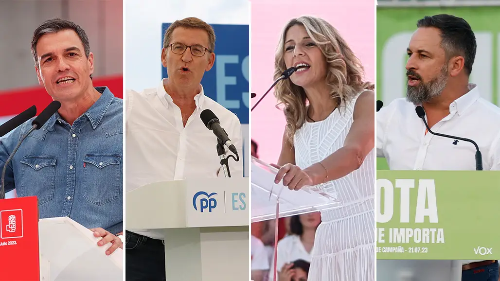 Imagen de archivo de los principales l&iacute;deres y candidatos a las elecciones generales del 23J