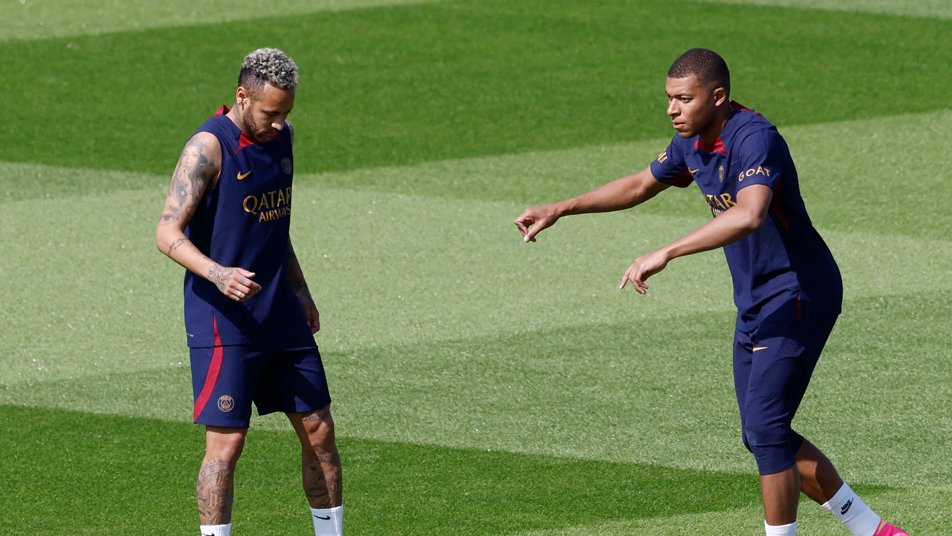 Mbappé entrenando con el PSG en esta pretemporada 