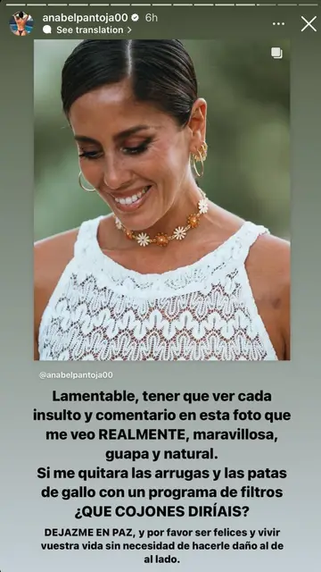Anabel Pantoja estalla contra aquellos que la critican Anabel Pantoja estalla contra aquellos que la critican