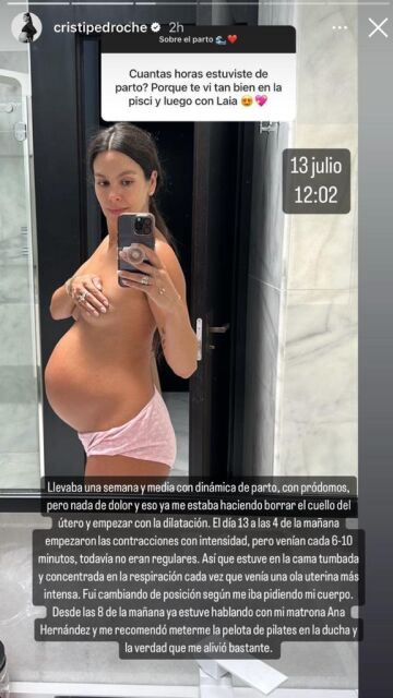 Cristina Pedroche relata como se produjo su parto