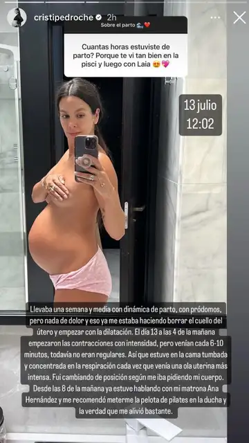 Cristina Pedroche relata como se produjo su parto Cristina Pedroche relata como se produjo su parto
