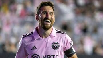 Leo Messi, sonriente en su segundo partido con el Inter Miami