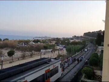 Pánico en un tren de Rodalies en Canet de Mar (Barcelona)