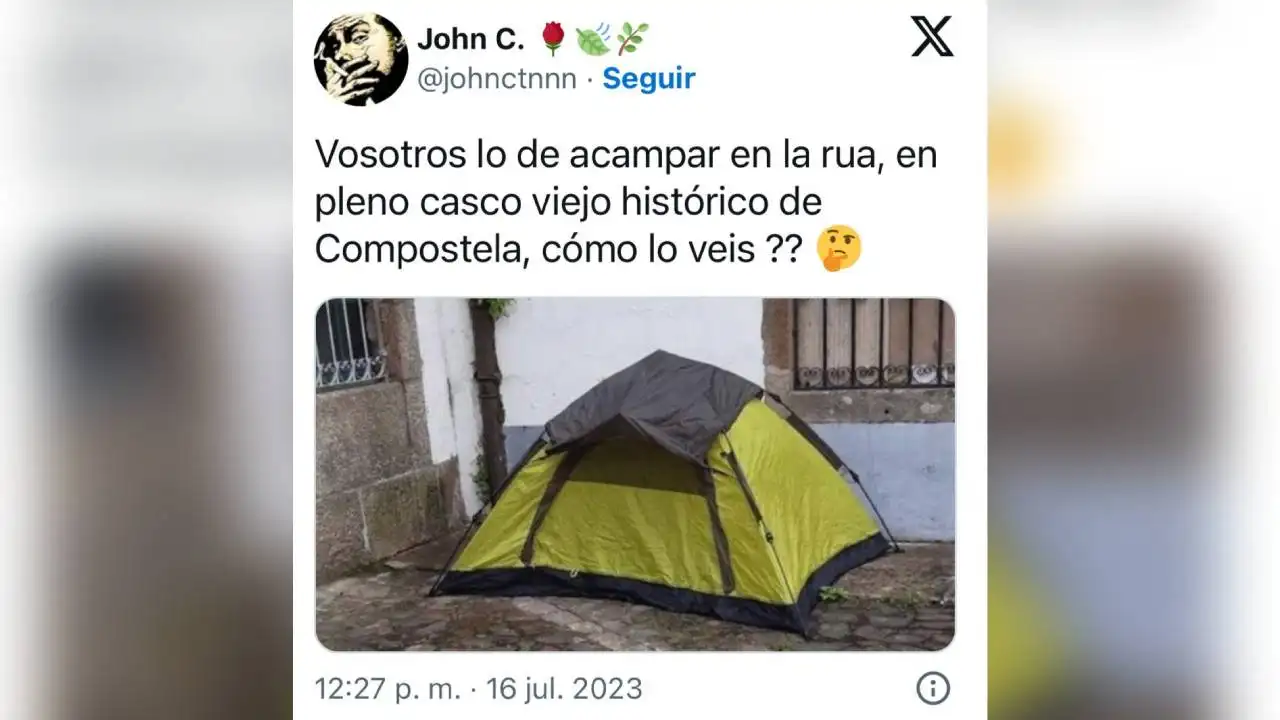 Tuit de un vecino de Santiago de Compostela Tuit de un vecino de Santiago de Compostela