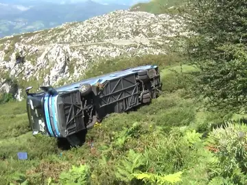 Accidente de un autobús en Asturias Accidente de un autobús en Asturias