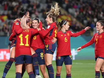 Las jugadoras de España celebran un gol en el Mundial Las jugadoras de España celebran un gol en el Mundial