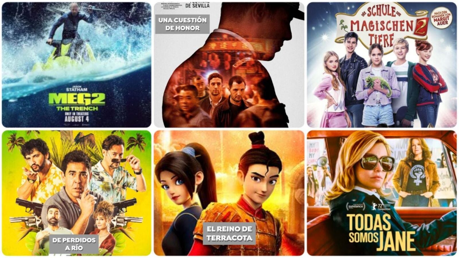 'Todas somos Jane', 'Megalodón 2' o 'De perdidos a Río', entre los estrenos de cine del viernes 4 de agosto
