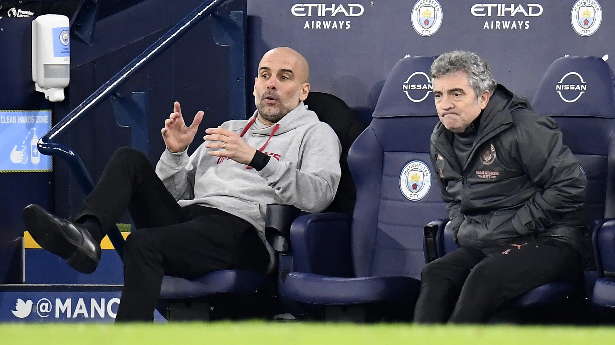 Pep Guardiola, en un partido del Manchester City Pep Guardiola, en un partido del Manchester City