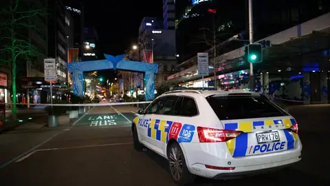 Coche policial en Queen Street Coche policial en Queen Street
