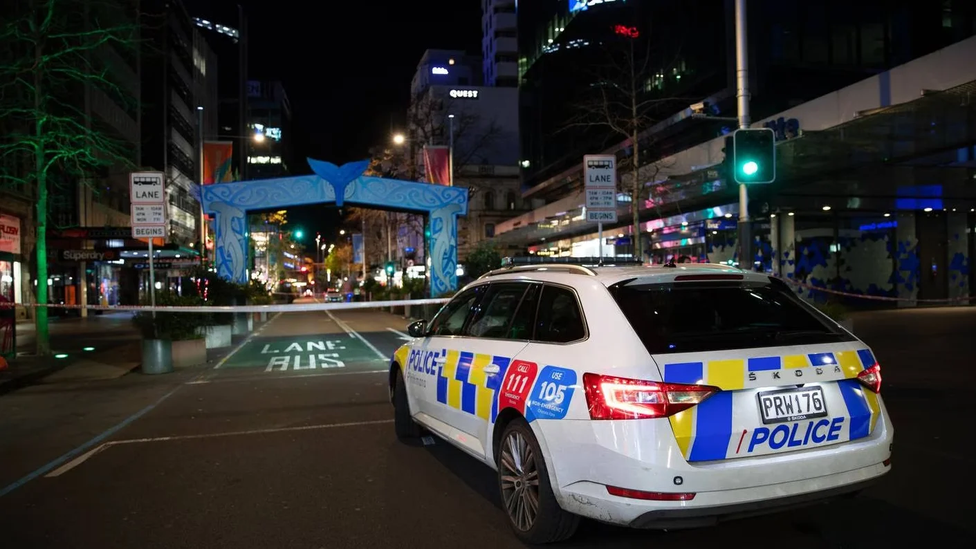 Coche policial en Queen Street Coche policial en Queen Street