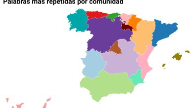 Las palabras más repetidas en cada comunidad autónoma