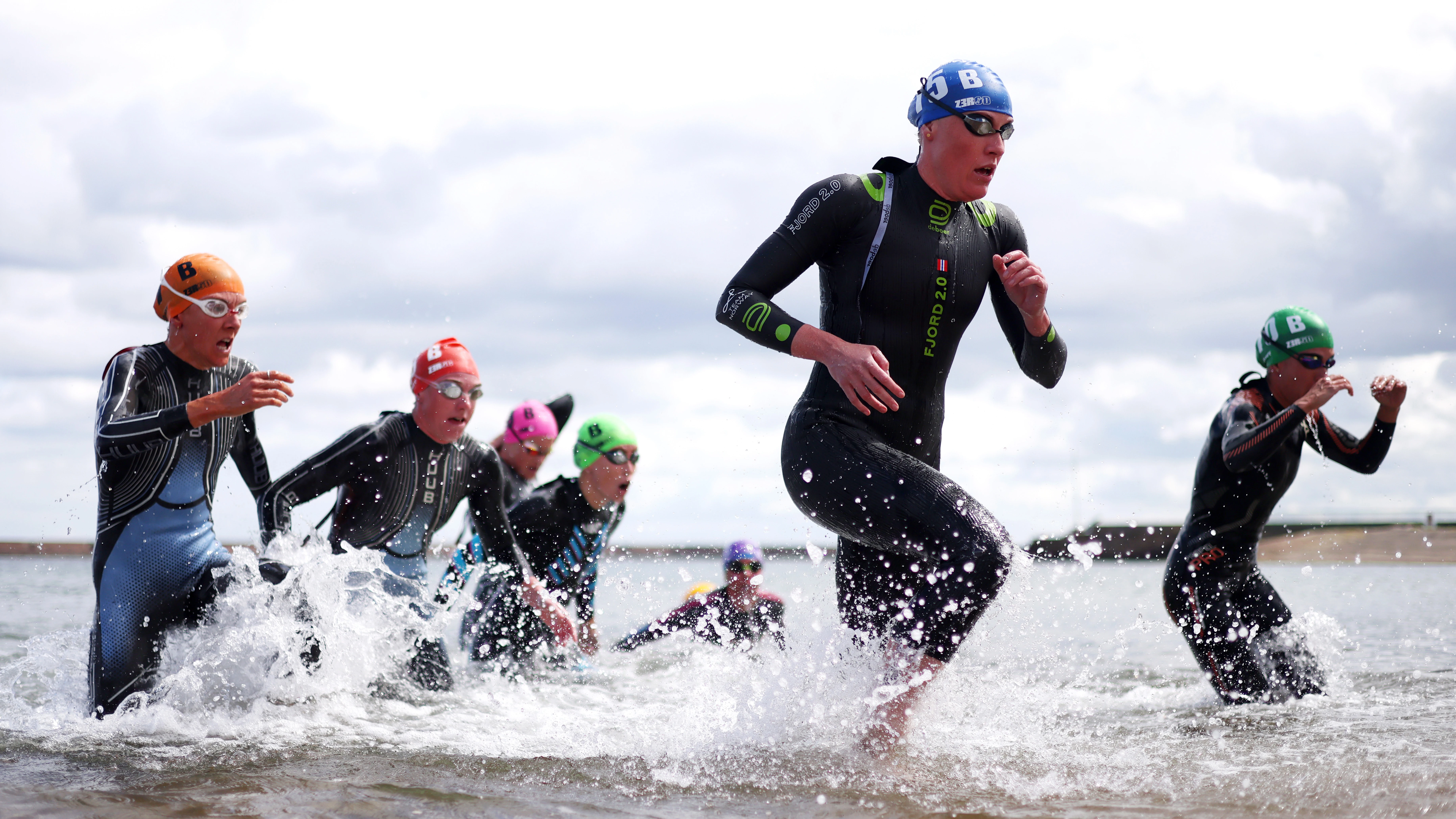 Triatletas en el Mundial de Triatl&oacute;n disputado en Sunderland