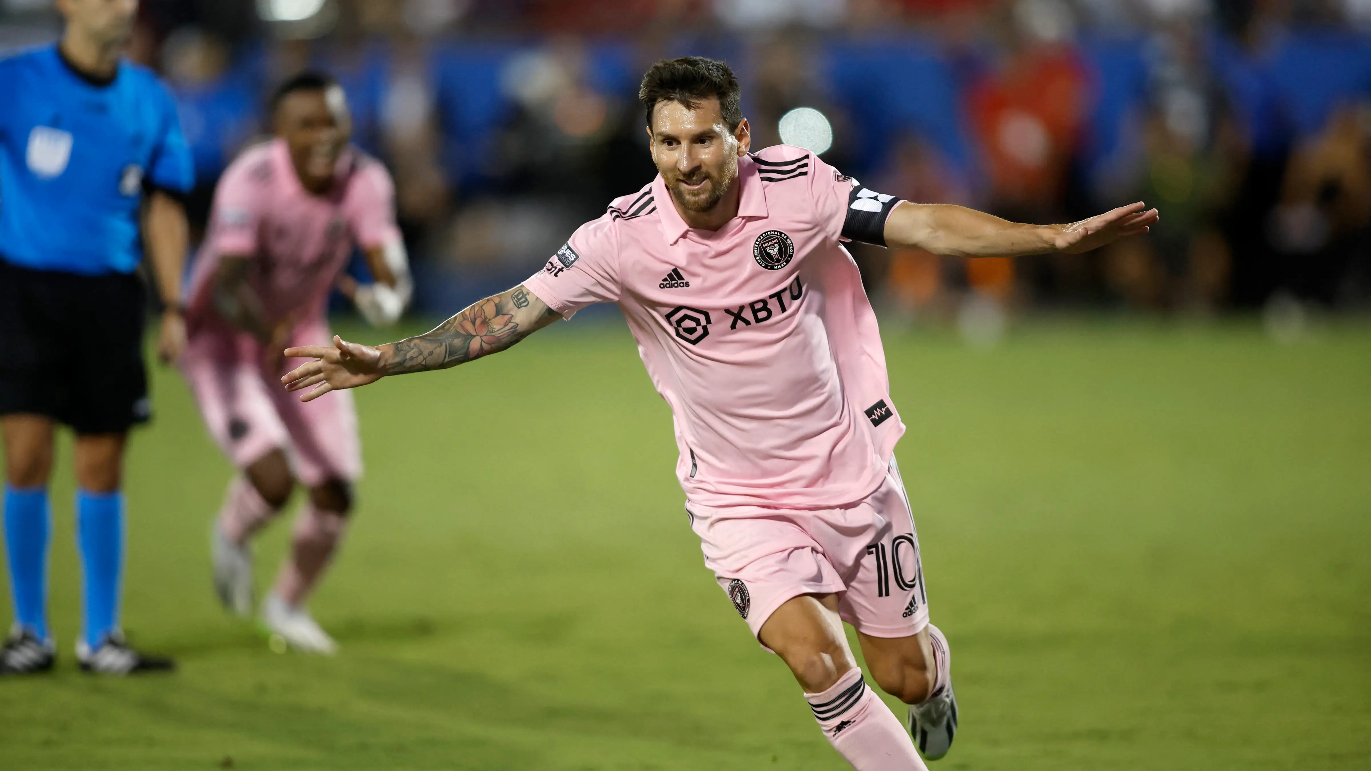 Leo Messi celebra un gol ante Dallas Leo Messi celebra un gol ante Dallas
