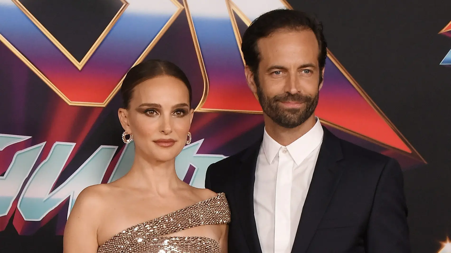 Natalie Portman y su marido Benjamin Millepied en la premiere de 'Thor: Love and thunder'