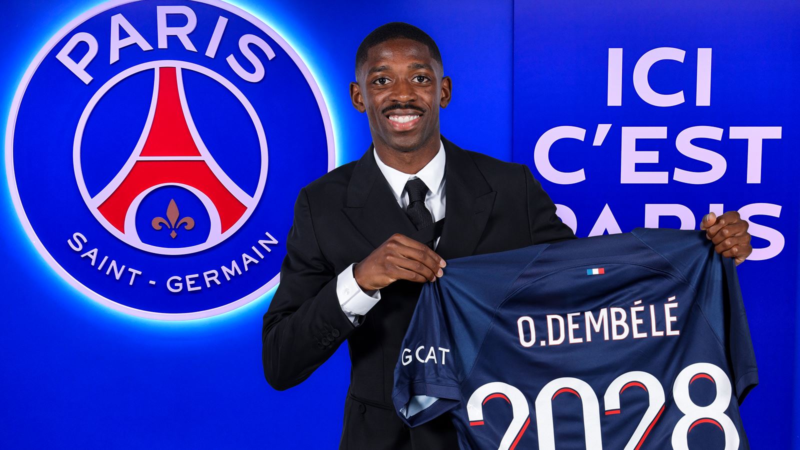 Presentación de Dembélé con el PSG