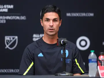 Mikel Arteta, entrenador del Arsenal, durante la rueda de prensa Mikel Arteta, entrenador del Arsenal, durante la rueda de prensa
