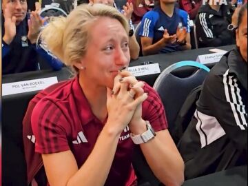 La reacción de Tori Penso tras ser designada como árbitra de la final del Mundial Femenino