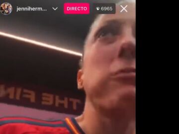 Jennifer Hermoso en un directo en Instagram tras la victoria de España ante Inglaterra