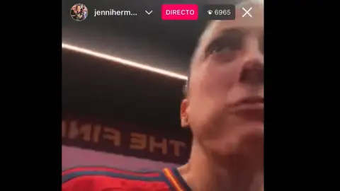 Jennifer Hermoso en un directo en Instagram tras la victoria de España ante Inglaterra Jennifer Hermoso en un directo en Instagram tras la victoria de España ante Inglaterra