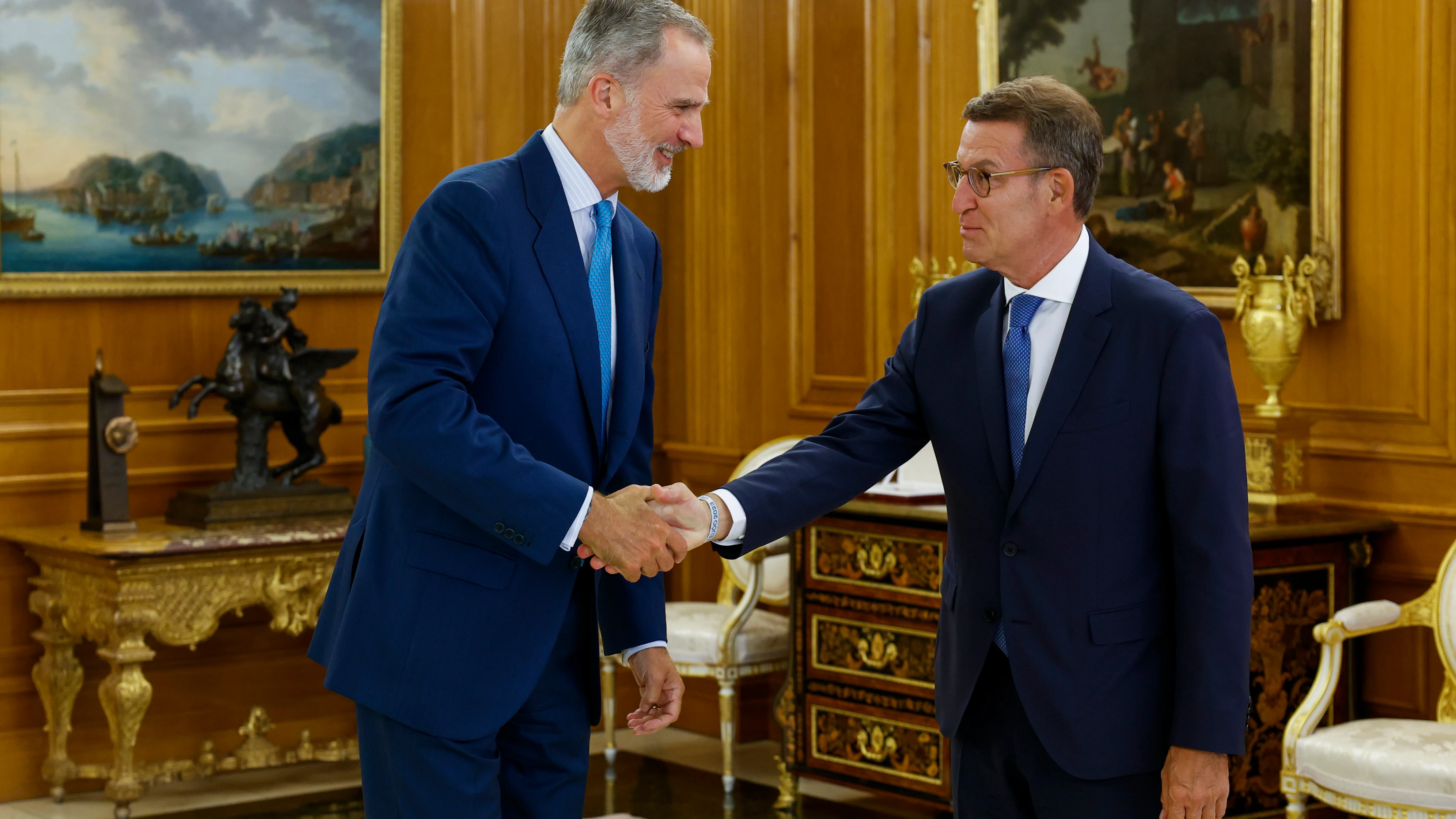 El Rey recibe a N&uacute;&ntilde;ez Feij&oacute;o en la Zarzuela