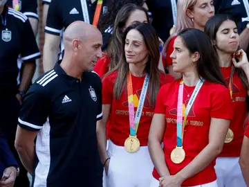Luis Rubiales, durante la recepción en Moncloa Luis Rubiales, durante la recepción en Moncloa