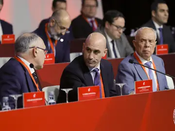 Luis Rubiales durante una Asamblea General Extraordinaria Luis Rubiales durante una Asamblea General Extraordinaria