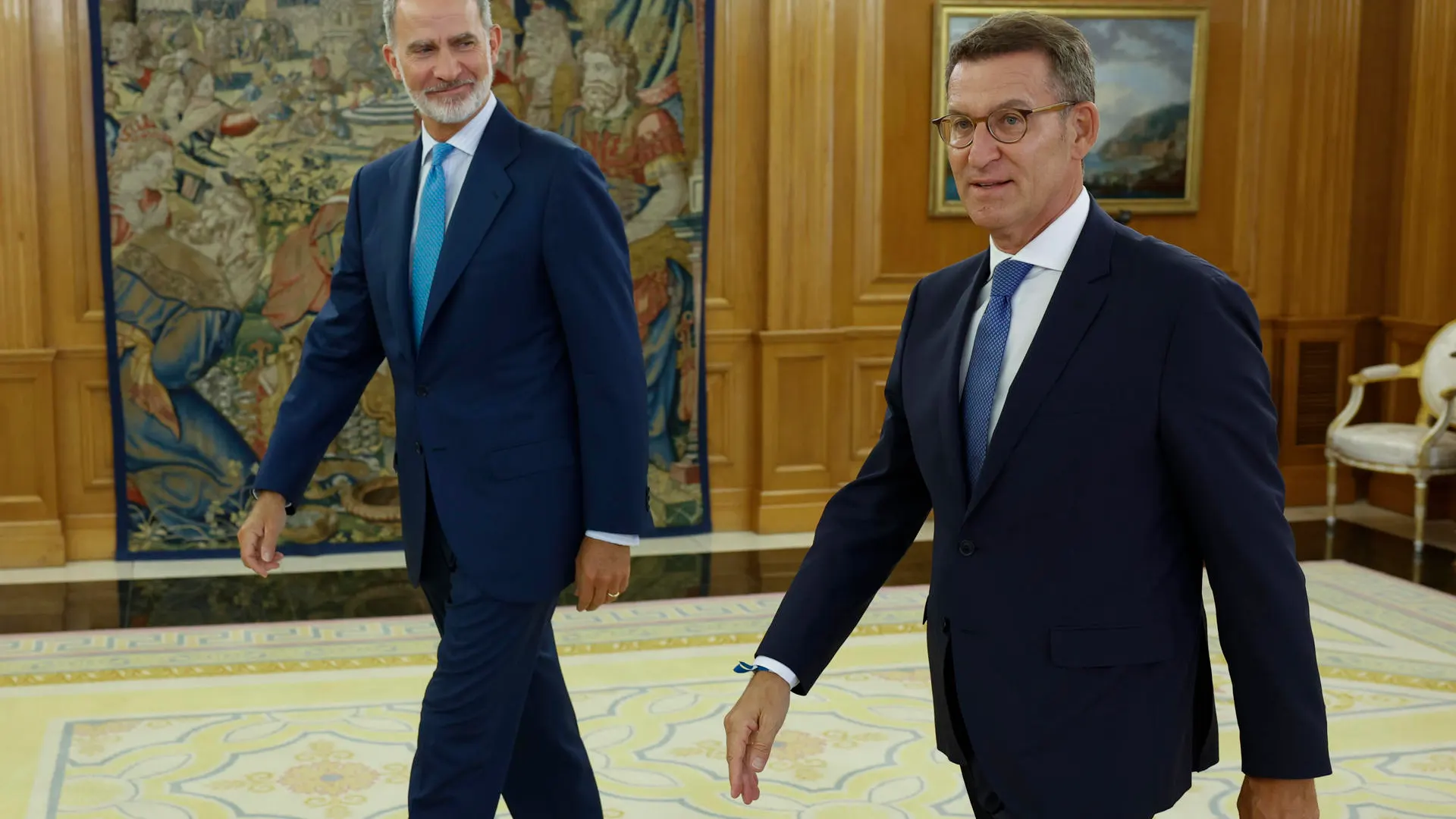 El rey Felipe VI y Alberto Núñez Feijóo El rey Felipe VI y Alberto Núñez Feijóo
