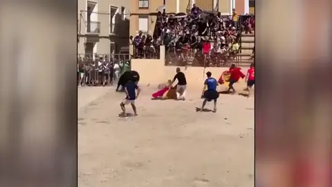 Cogida de un toro en Albacete