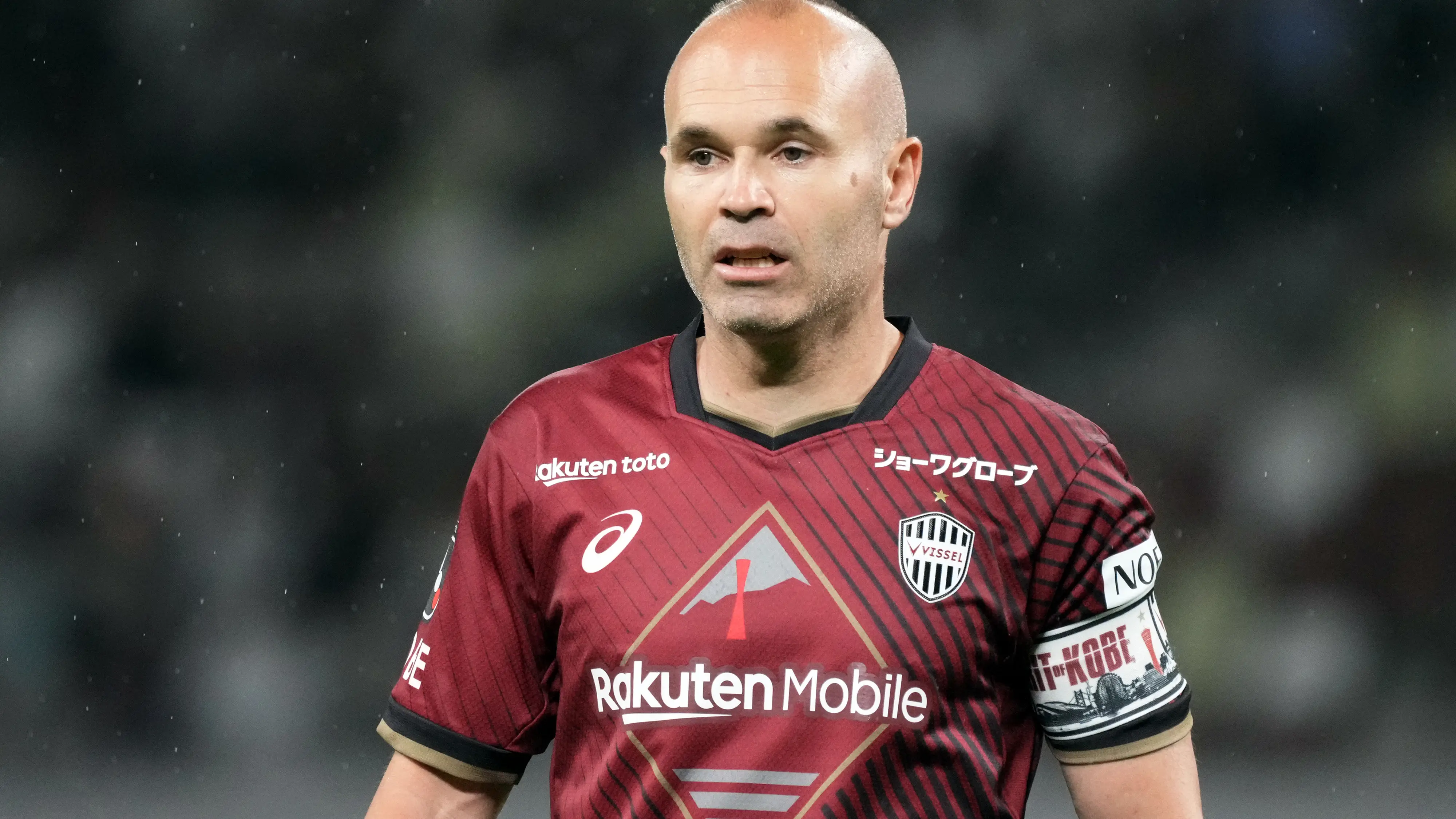 Andr&eacute;s Iniesta en un partido con el Vissel Kobe en junio de 2023