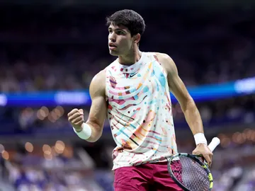 Carlos Alcaraz en su debut en el US Open Carlos Alcaraz en su debut en el US Open