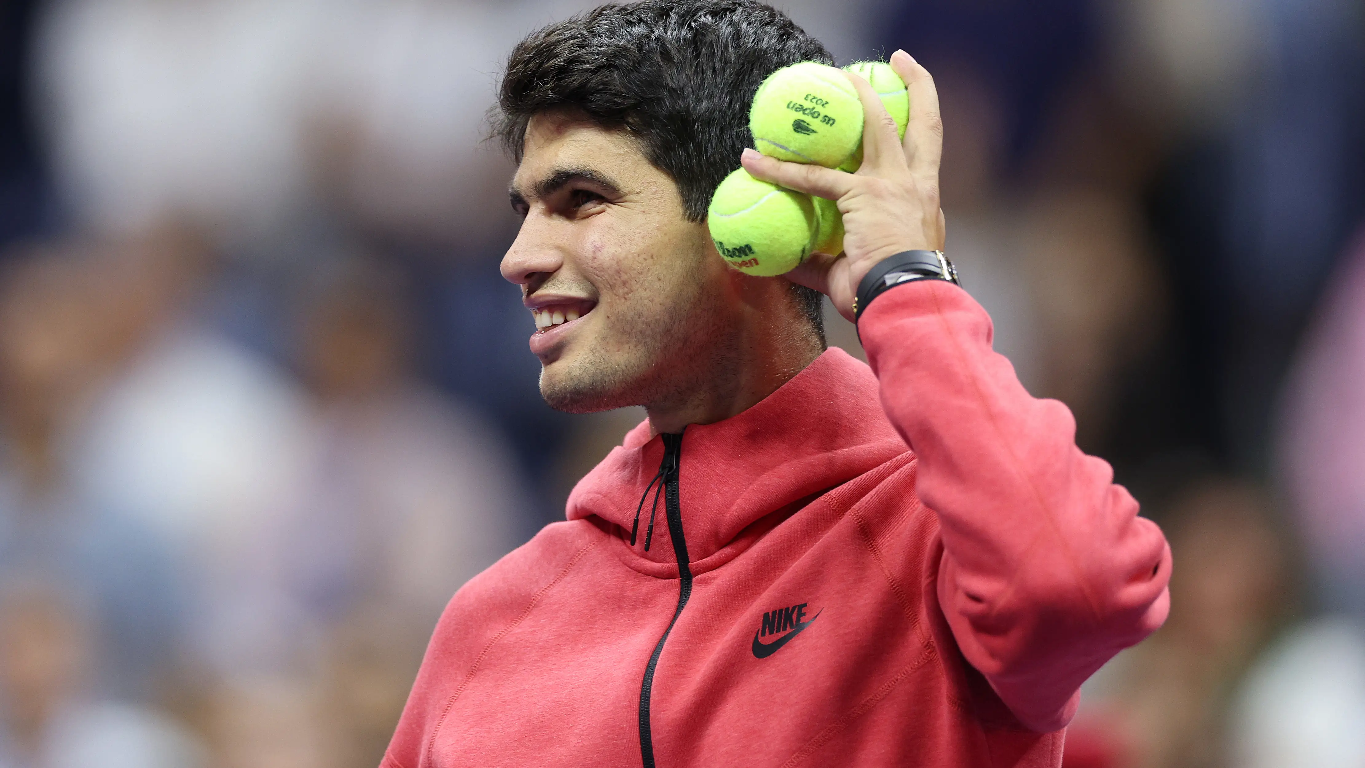 Alcaraz, sonriente en el US Open Alcaraz, sonriente en el US Open