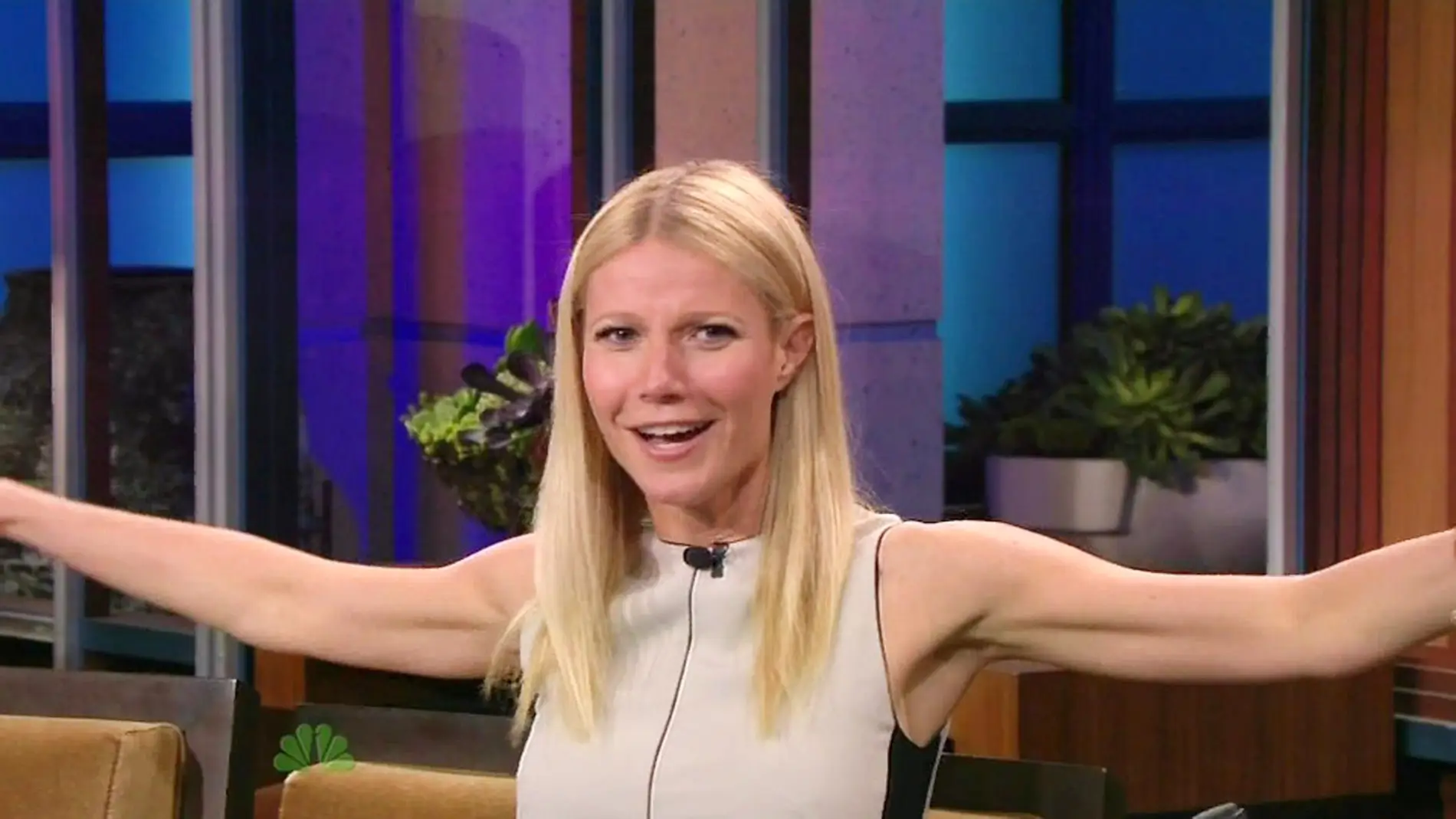 Gwyneth Paltrow en 'The Tonight Show' con Jay Leno