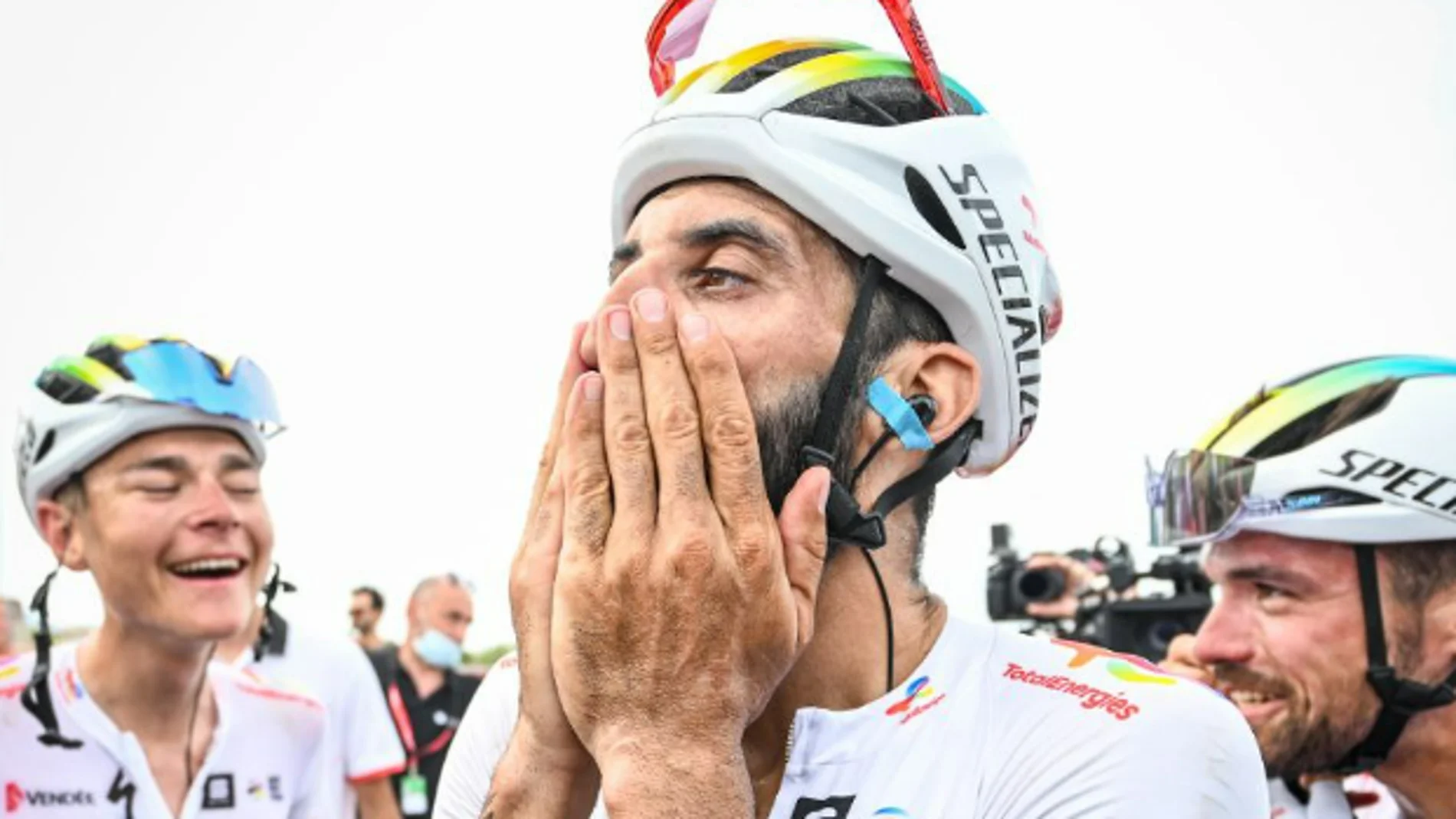 Geoffrey Soupe tras ganar la séptima etapa de la Vuelta España 2023