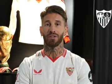 Sergio Ramos en el mensaje de bienvenida como nuevo fichaje del Sevilla FC