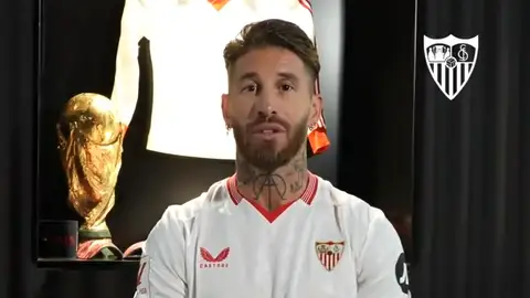 Sergio Ramos en el mensaje de bienvenida como nuevo fichaje del Sevilla FC Sergio Ramos en el mensaje de bienvenida como nuevo fichaje del Sevilla FC
