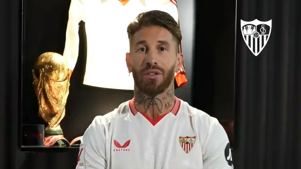 Sergio Ramos en el mensaje de bienvenida como nuevo fichaje del Sevilla FC Sergio Ramos en el mensaje de bienvenida como nuevo fichaje del Sevilla FC
