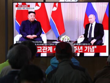 Kim Jong y Vladimir Putin en 2019