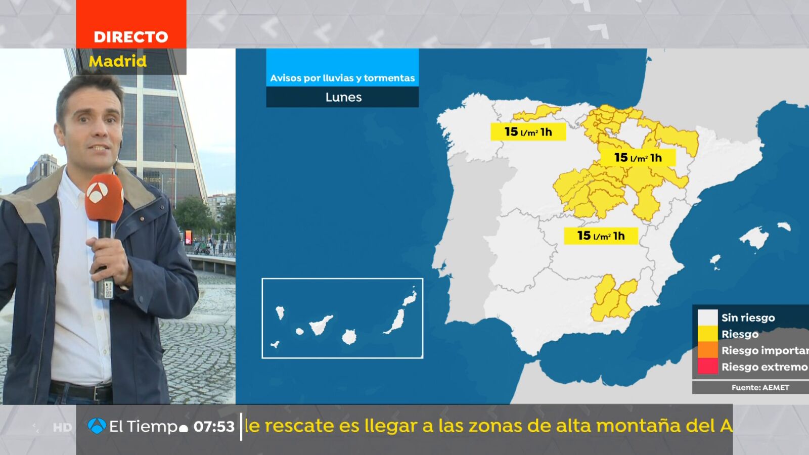 César Gonzalo avanza que se alejan las lluvias del centro y se centran en el norte de la Península