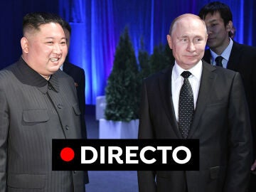 Imagen de archivo del líder norcoreano, Kim Jong-un, y del presidente ruso, Vladímir Putin