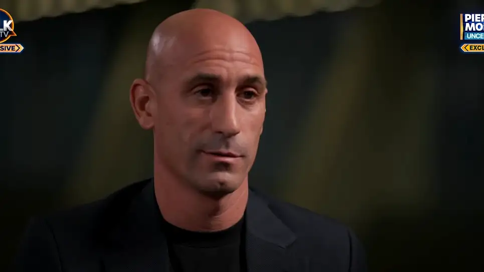 Luis Rubiales en la entrevista en exclusiva con Piers Morgan Luis Rubiales en la entrevista en exclusiva con Piers Morgan