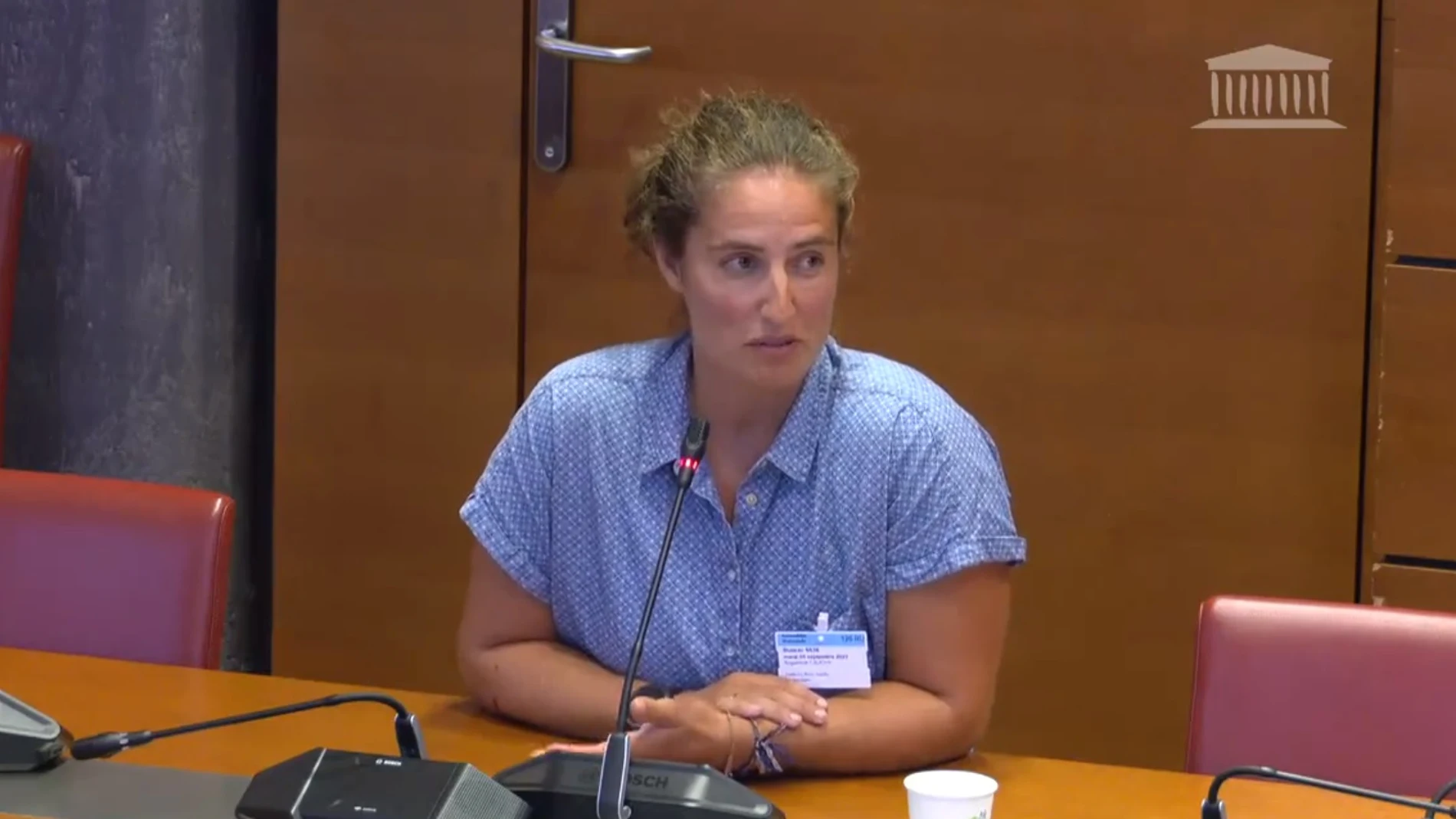 La extenista Angélique Cauchy declarando sobre los abusos sexuales de los que fue víctima La extenista Angélique Cauchy declarando sobre los abusos sexuales de los que fue víctima