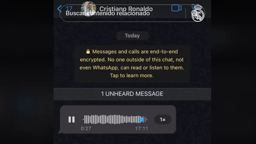 Captura del TikTok del Real Madrid