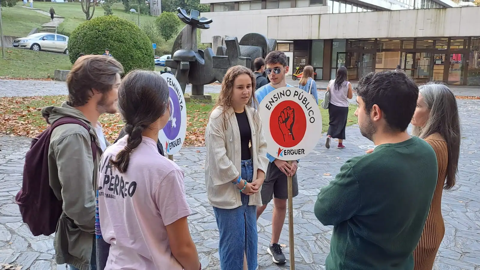 Protesta en la universidad de Santiago de Compostela Protesta en la universidad de Santiago de Compostela