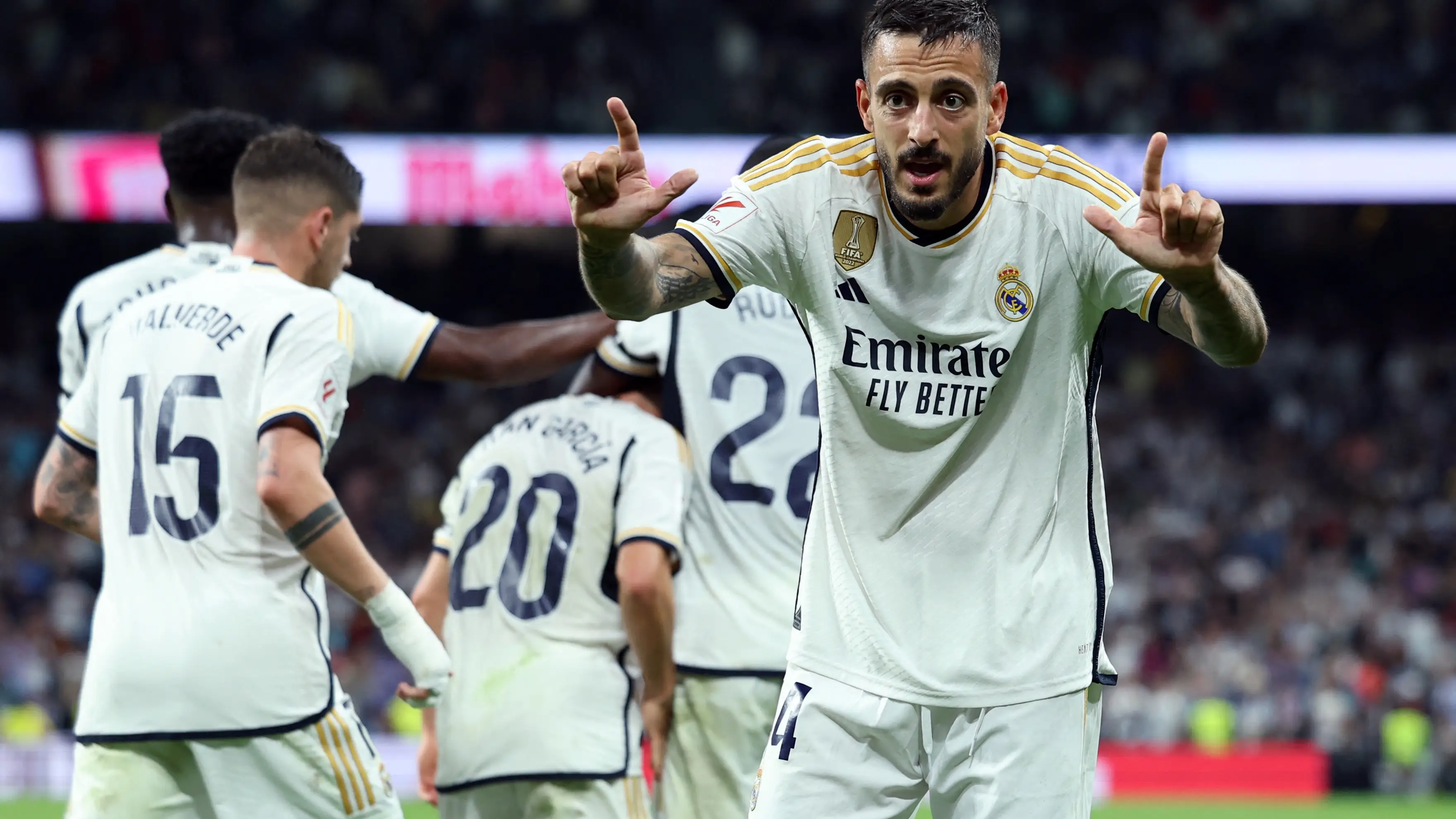 Joselu celebra el definitivo 2-1 ante la Real Sociedad Joselu celebra el definitivo 2-1 ante la Real Sociedad