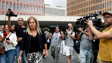 Arantxa Sánchez Vicario a su salida de la Ciudad de la Justicia