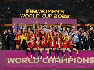Las jugadoras de la Selección Española celebran su triunfo en el Mundial de Fútbol 2023 Las jugadoras de la Selección Española celebran su triunfo en el Mundial de Fútbol 2023