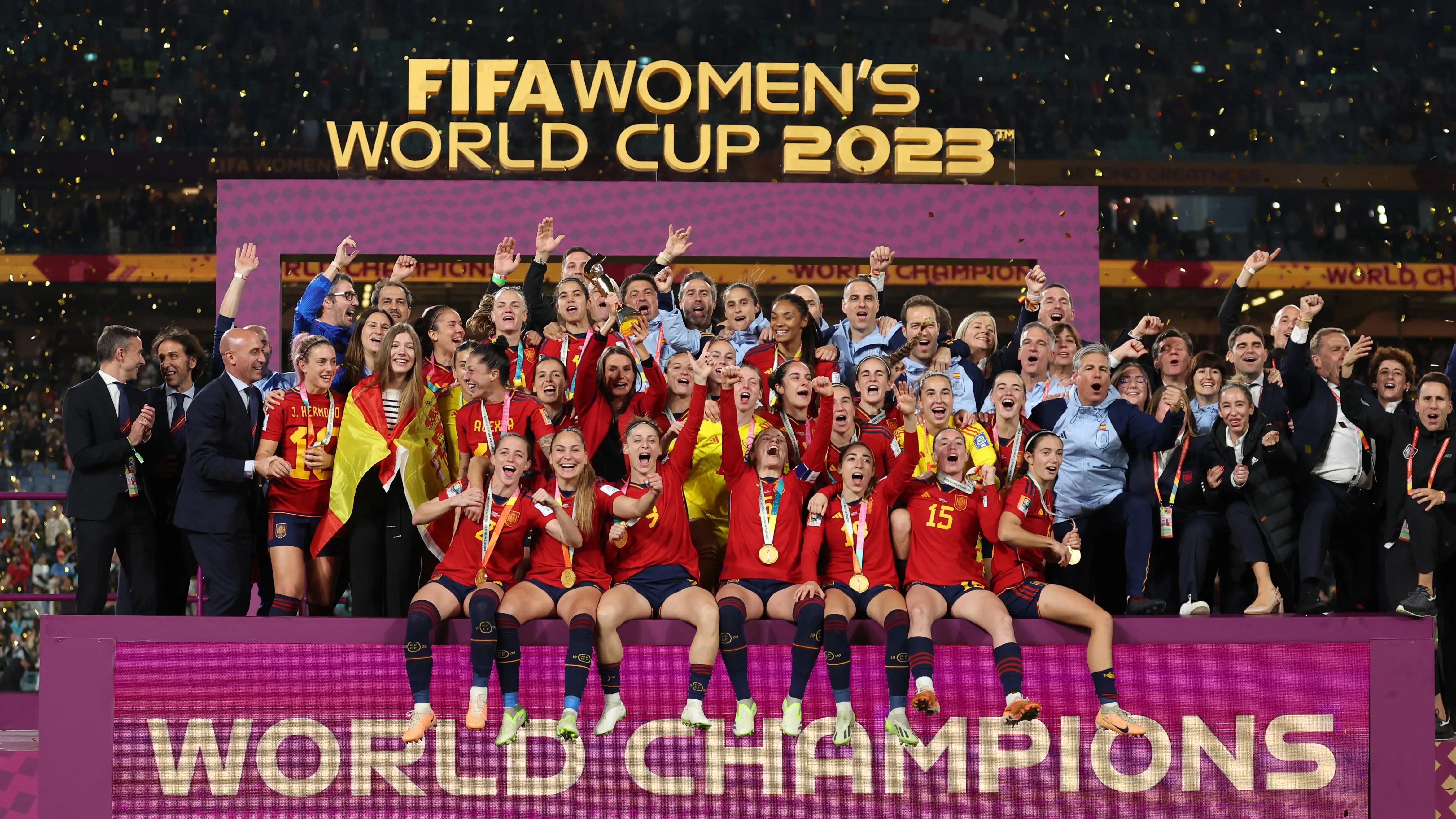 Las jugadoras de la Selección Española celebran su triunfo en el Mundial de Fútbol 2023 Las jugadoras de la Selección Española celebran su triunfo en el Mundial de Fútbol 2023