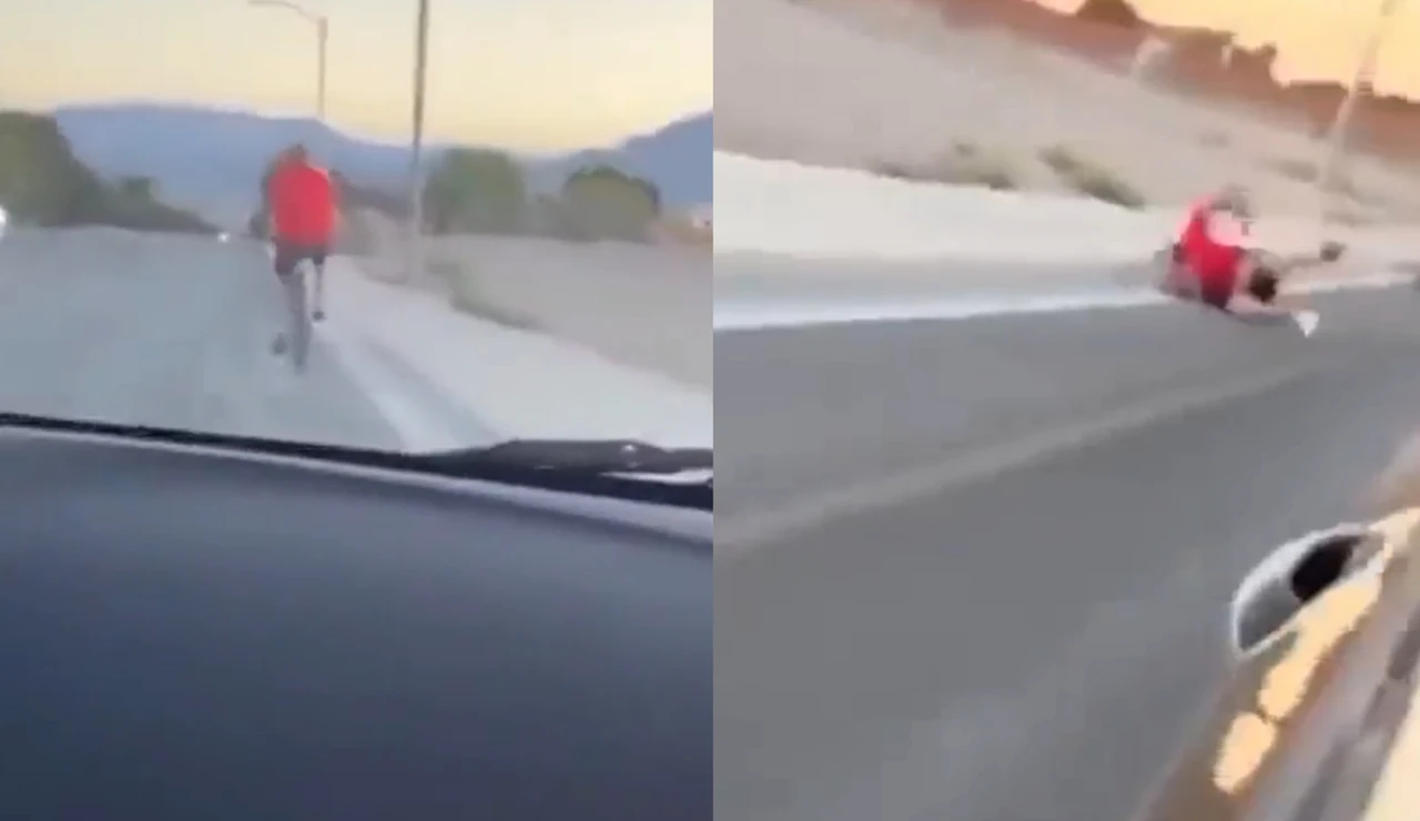 Imagen del atropello mortal a un ciclista en Nevada