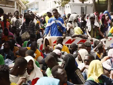 Migrantes en Lampedusa Migrantes en Lampedusa