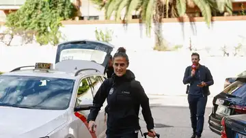 Montse Tomé llega al hotel Alameda Montse Tomé llega al hotel Alameda